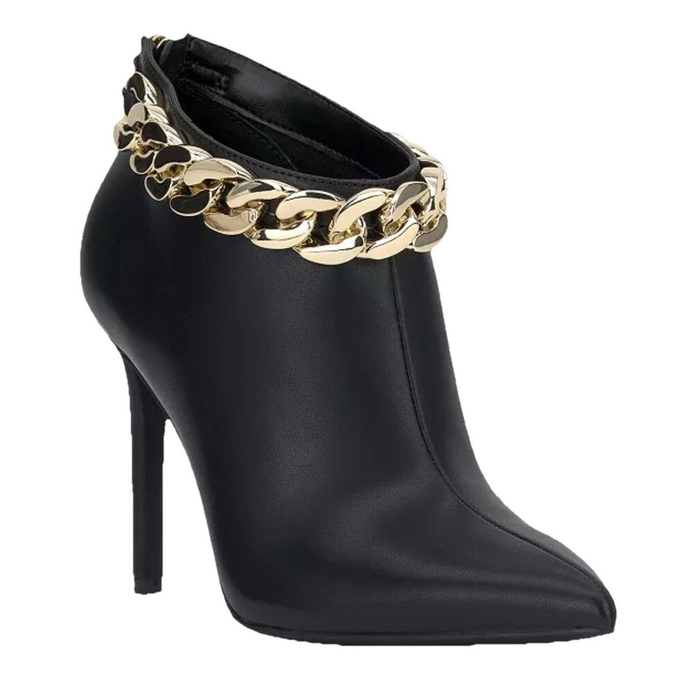 I.N.C. International Concepts Radeyah Ankle Chain Booties Size 7.5M Black